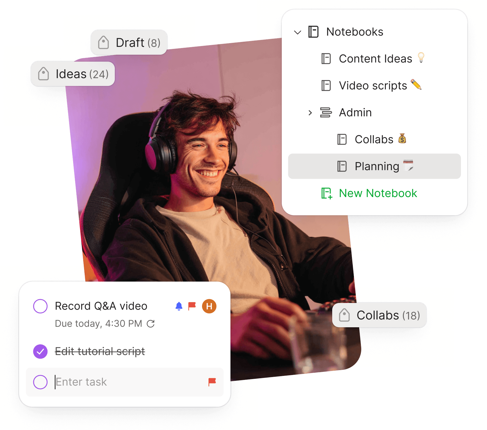 A UI rappresentation of tasks