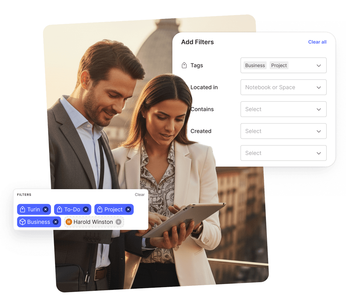 A UI rappresentation of filters