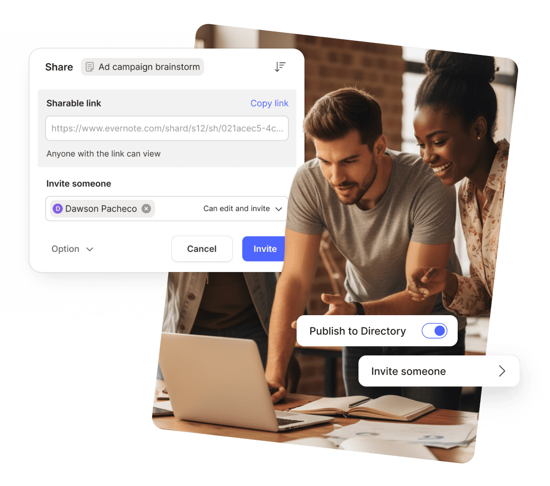 A UI rappresentation of note-collaboration